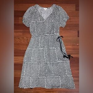 Voloshin Silk/Cotton Short Sleeved Midi Dress L